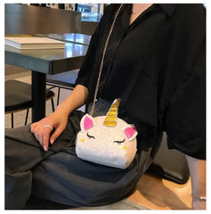Sequined Unicorn Shoulder Bag Purse Women Wallets