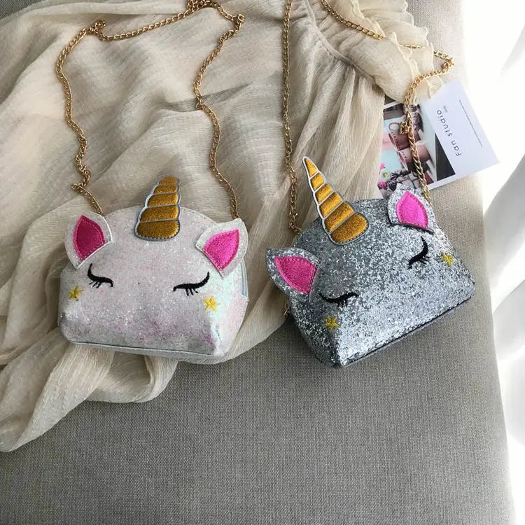 Sequined Unicorn Shoulder Bag Purse Women Wallets