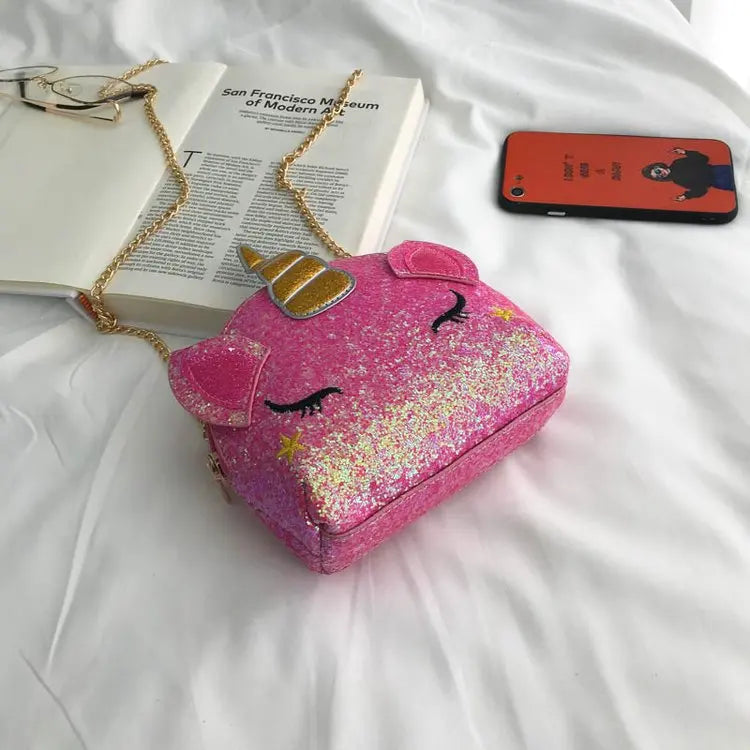 Sequined Unicorn Shoulder Bag Purse Women Wallets