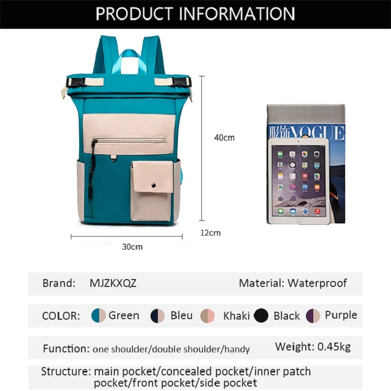 Waterproof Backpack Travel Laptop Bag for Women