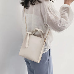 Waterproof Candy Leather Shoulder Bag w/ Metal Chain Sale-WT