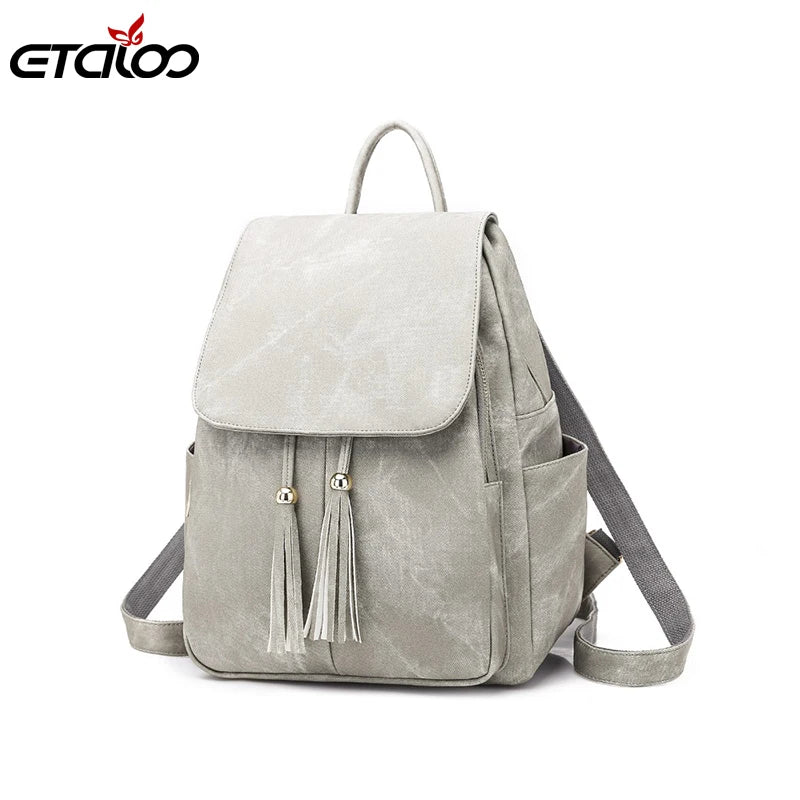 Waterproof Leather Backpacks for Women - 2pc/Set