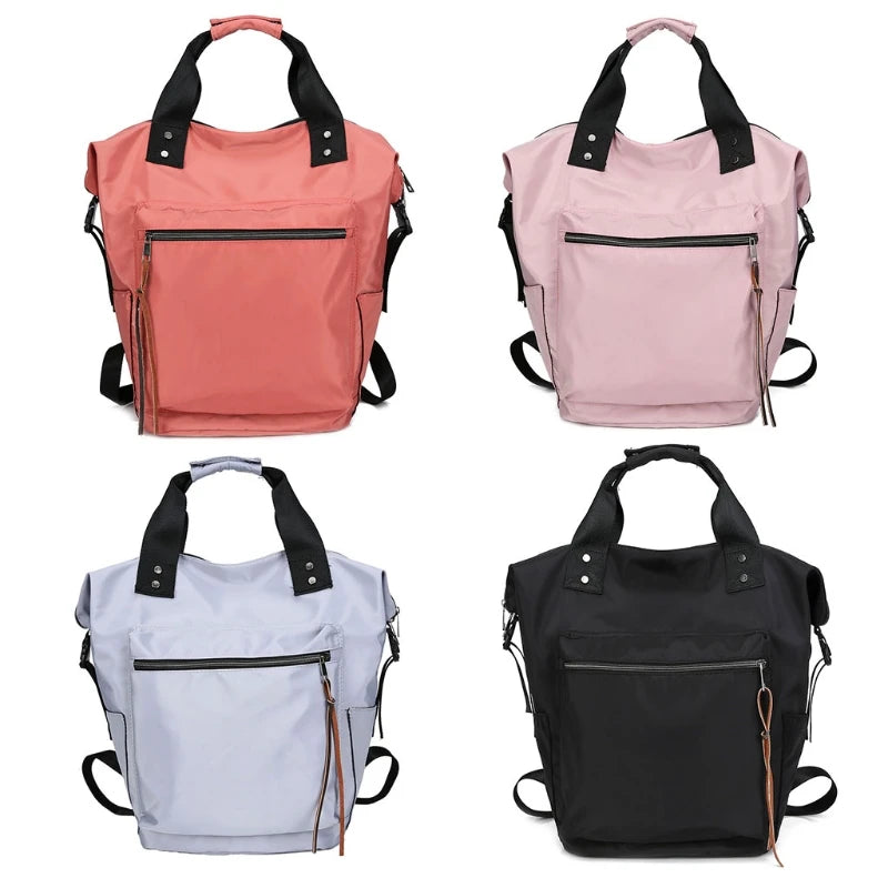 Women Waterproof Nylon Tote Shoulder Handbags Backpack