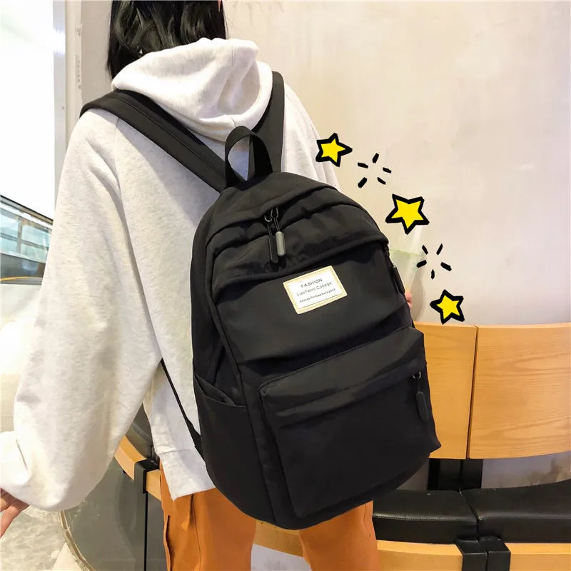 Women Waterproof Nylon Backpack Female Large Capacity Vintage Bags