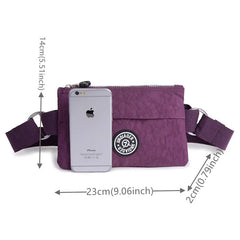 Waterproof Nylon Chest Waist Pack Belly Purse Waist Bag Zipper Pocket