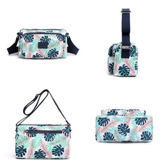 Waterproof Nylon Shoulder Bag Female Flower Crossbody Bag