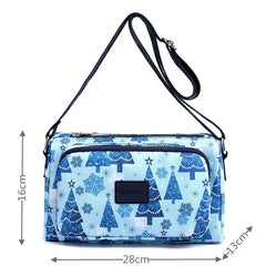 Waterproof Nylon Shoulder Bag Female Flower Crossbody Bag