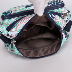 Waterproof Nylon Shoulder Bag Female Flower Crossbody Bag