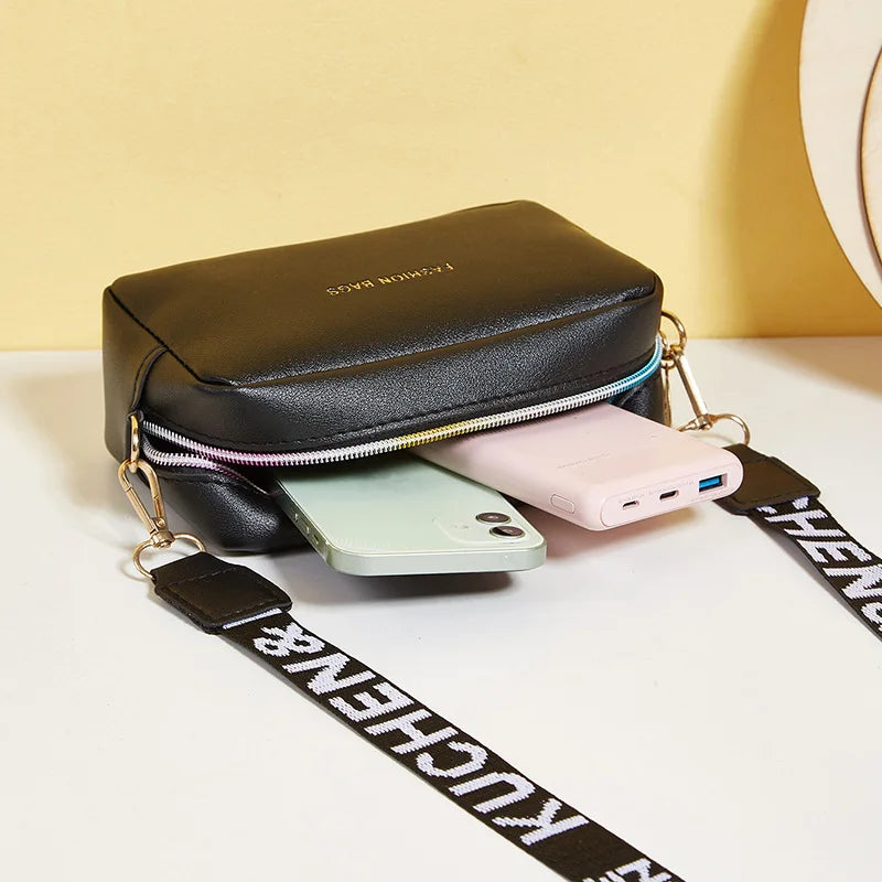 Women Wide Shoulder Strap Small Handbag Purse Crossbody