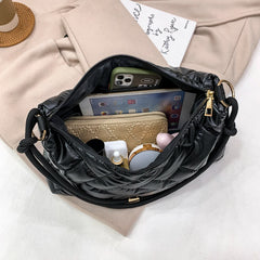 Quilted Lattice Shoulder Bag for Winter
