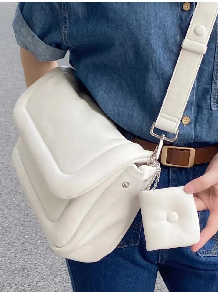 Women Winter Cotton Handbag Purses Quilted Crossbody Bag Large Ladies Bags