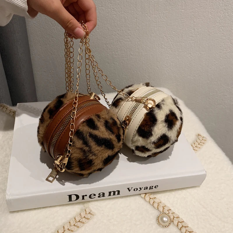 Leopard Pattern Ball Bag Single Shoulder Coin Purse