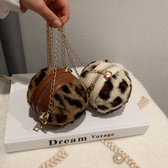 Leopard Pattern Ball Bag Single Shoulder Coin Purse