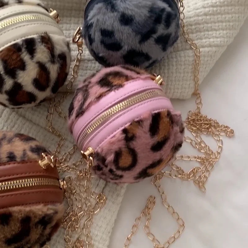 Leopard Pattern Ball Bag Single Shoulder Coin Purse