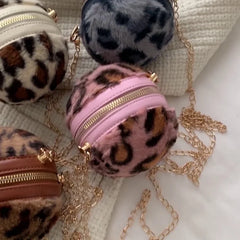 Leopard Pattern Ball Bag Single Shoulder Coin Purse