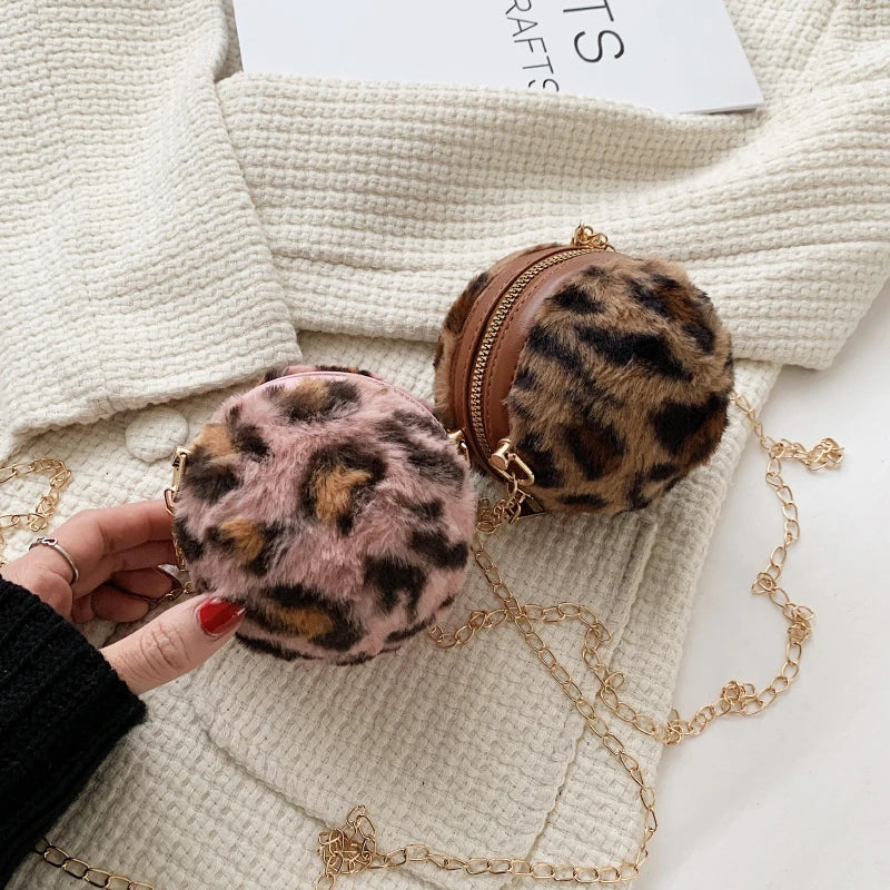 Leopard Pattern Ball Bag Single Shoulder Coin Purse