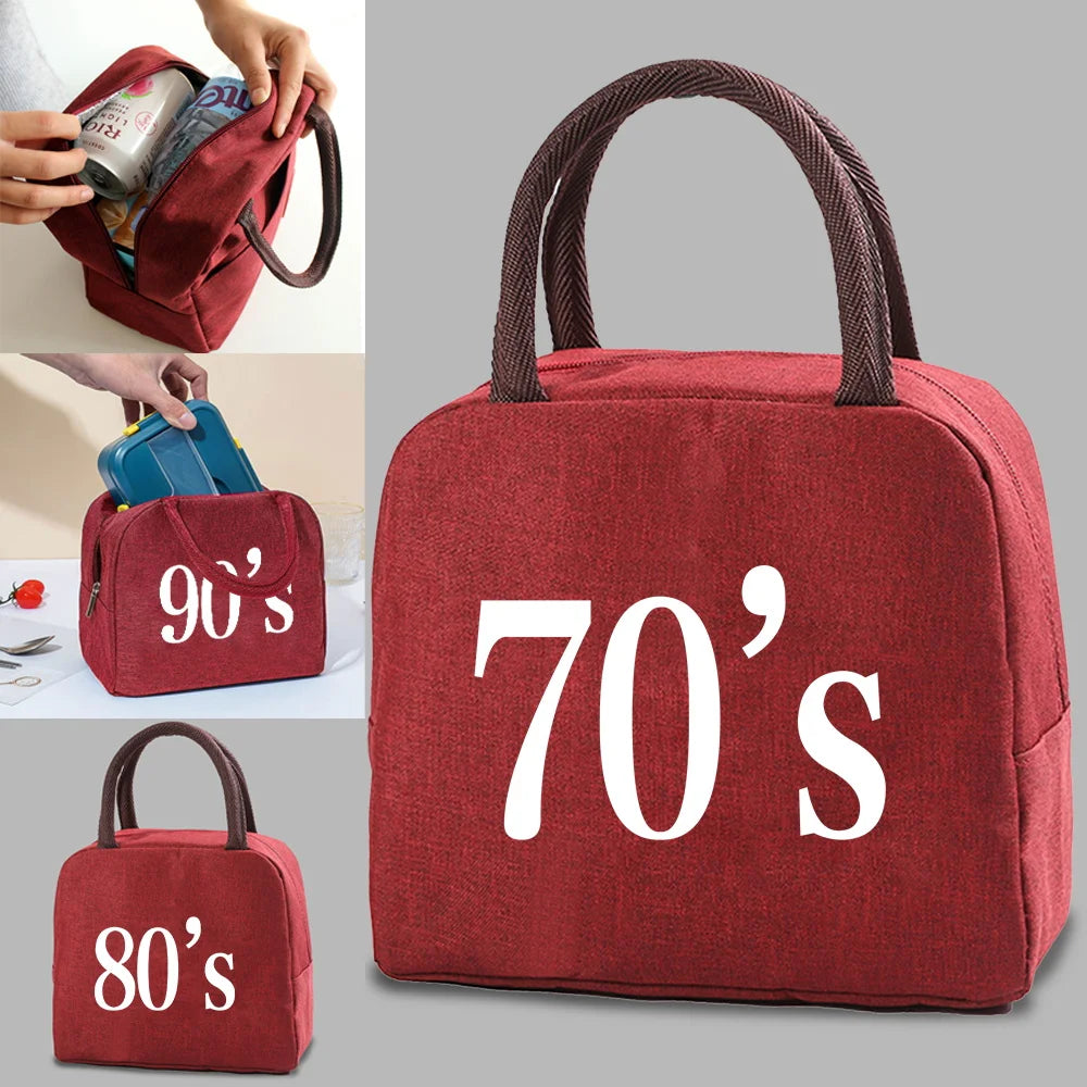 Insulated Lunch Bag Kids Food Thermal Canvas Handbag