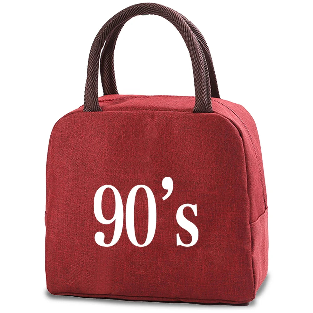 Insulated Lunch Bag Kids Food Thermal Canvas Handbag