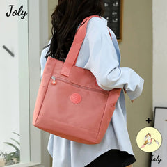 Women Zipper Top-handle Bag Large Shoulder Handbag, Nylon Travel Bag