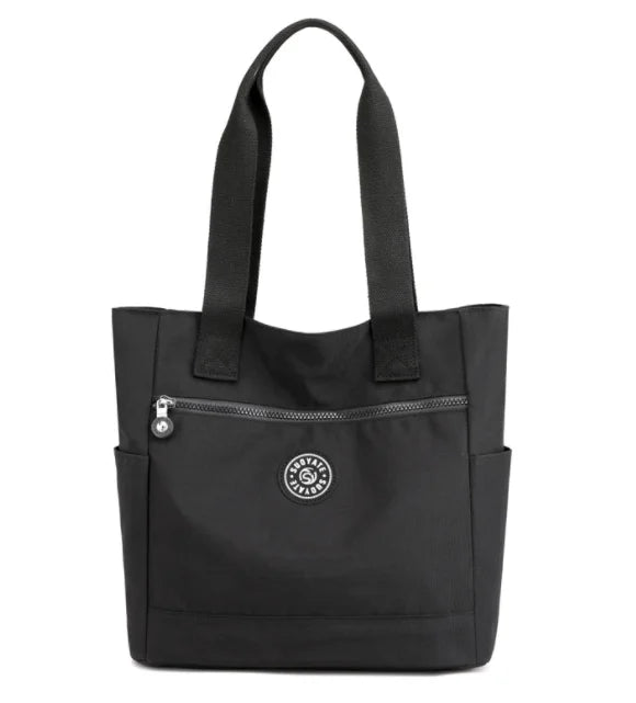 Women Zipper Top-handle Bag Large Shoulder Handbag, Nylon Travel Bag