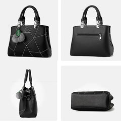 PU Leather Handbags Ladies Shoulder Bags Female Crossbody Bag with Hair Ball Pen
