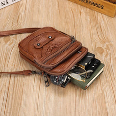 Soft Leather Mobile Phone Female Bag Messenger Shoulder Bag