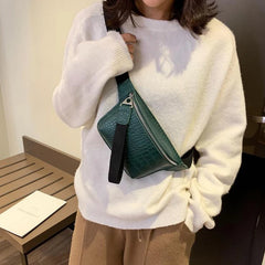 Crocodile Multicolor Messenger Chest Bag Clutch Female Handbag