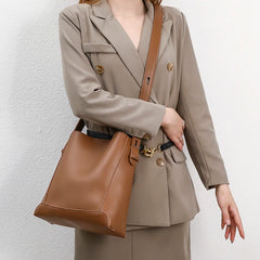 Vintage 2pcs Bucket Handbags Set Shoulder Bag Lady Tote