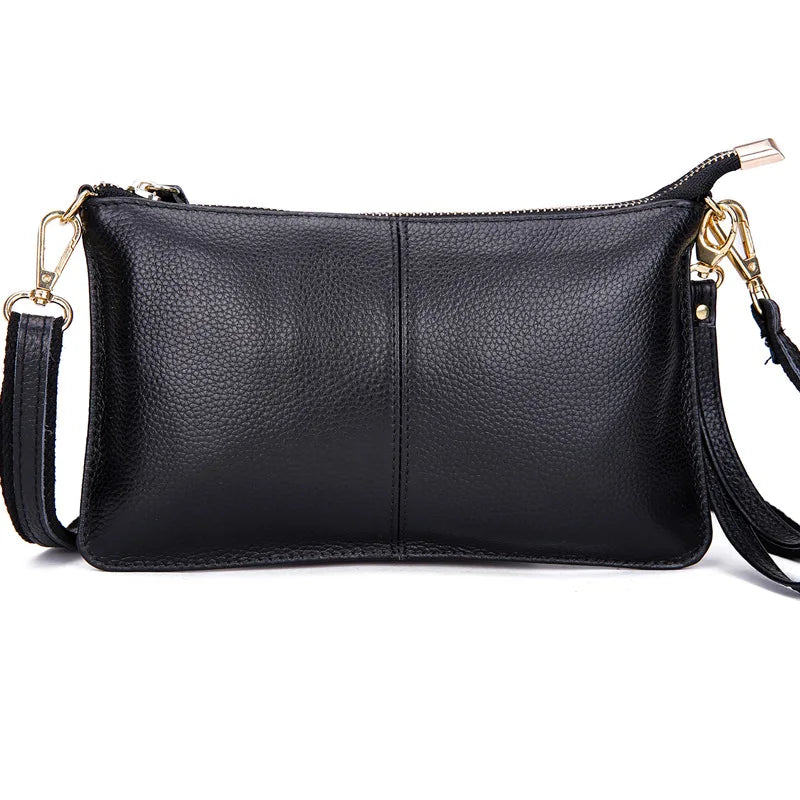 Women's Cowhide Leather Clutches Crossbody Bags Small Clutch Bag