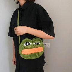 Plush Cartoon Frog Shoulder Bag