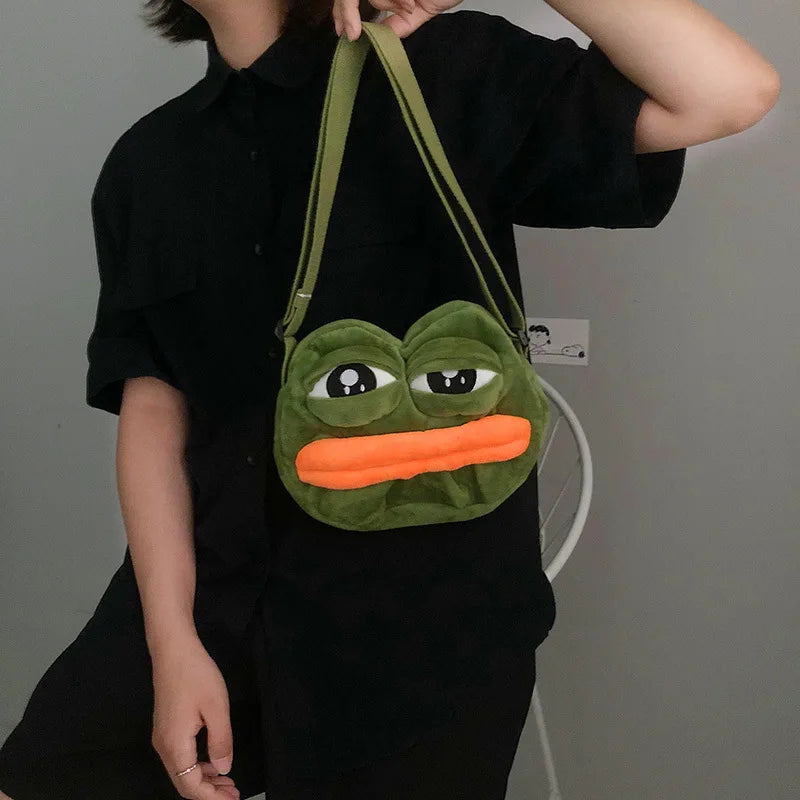Plush Cartoon Frog Shoulder Bag