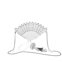 Women's Tassel Shoulder Bag with Chain - Summer Shell Bag