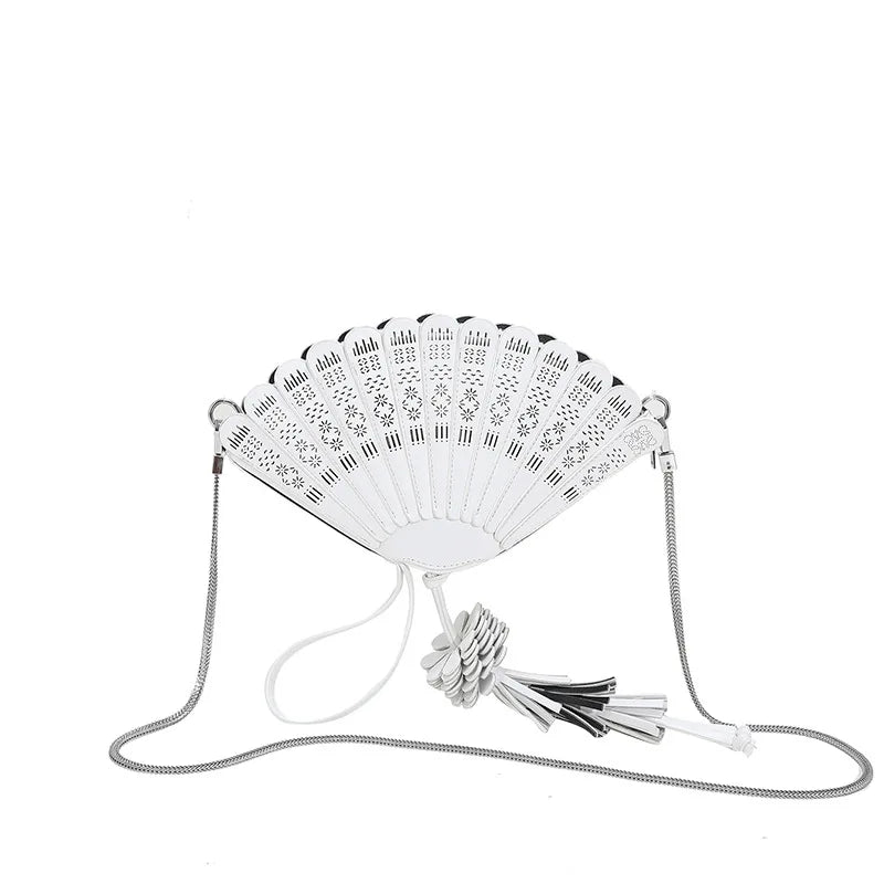 Women's Tassel Shoulder Bag with Chain - Summer Shell Bag