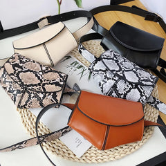 Women Waist Pack PU Shell Bag Phone Crossbody Purse