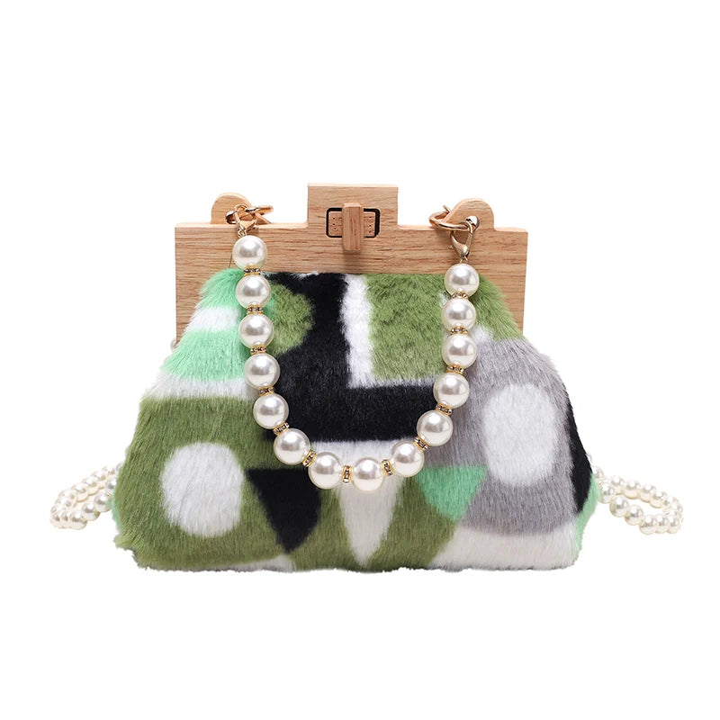 Faux Fur Crossbody Bag Small Flap Shoulder Messenger Bag Women