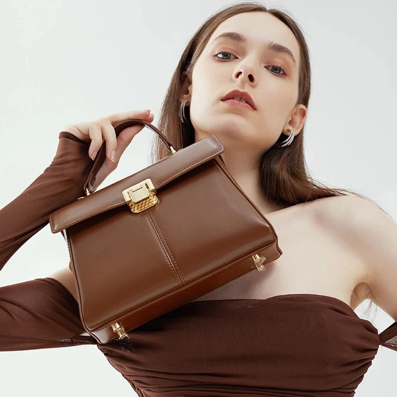 Women's Leather Commuter Bag High Shoulder Crossbody Bag