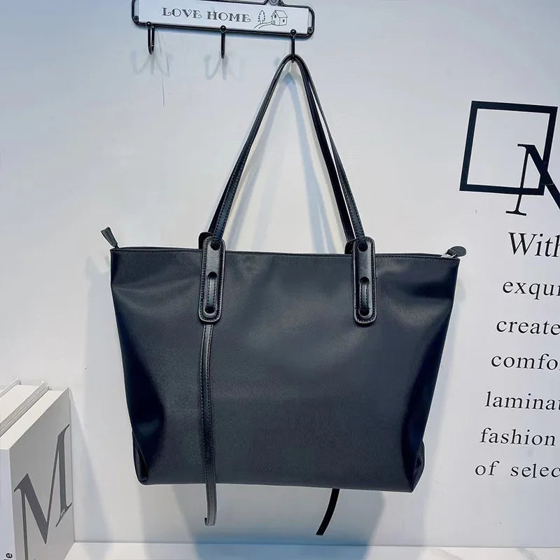 Nylon Shoulder Bag Large Capacity Tote Casual Commuter B