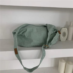 Japanese Style Shoulder Bag Twill Canvas Washed Old Bag