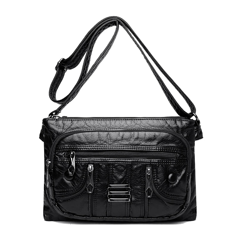Soft Leather Shoulder Bag Large Capacity Crossbody Bag Wallet
