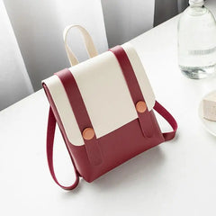 Women's Small PU Leather Backpack College Style School Bag