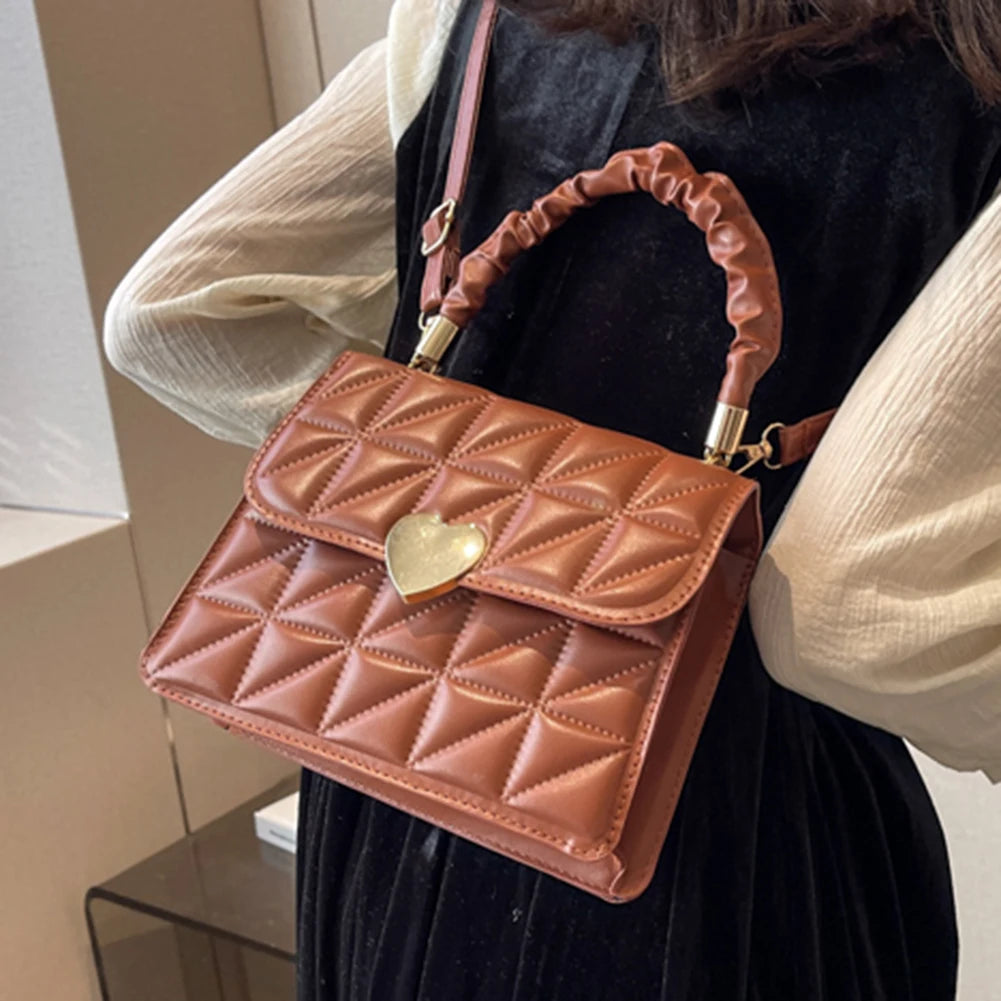 Women's Advanced Diamond Bag Heart Clasp Handbag