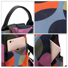 Women's Nylon Anti-Theft Shoulder Backpack Large Bag