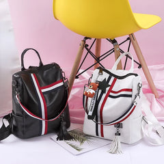 Women's Large PU Leather Backpack for Travel, Schoolbag, Shoulder Bag
