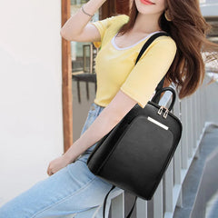 Women's PU Leather Backpack Schoolbag for Girls Shoulder Bag