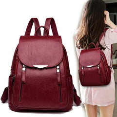 Women's Backpack Large PU Leather Handbag Schoolbag For Girls