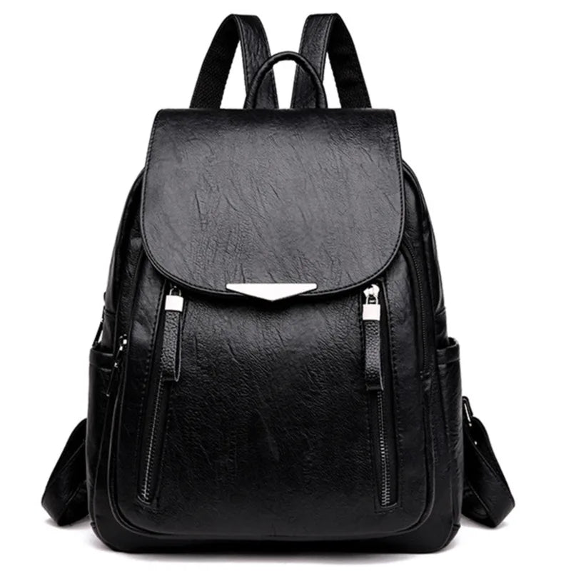Women's Backpack Large PU Leather Handbag Schoolbag For Girls