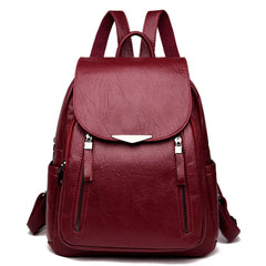 Women's Backpack Large PU Leather Handbag Schoolbag For Girls