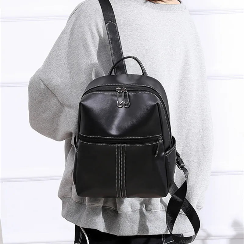 Women's Stylish PU Backpack for Travel Camping University School