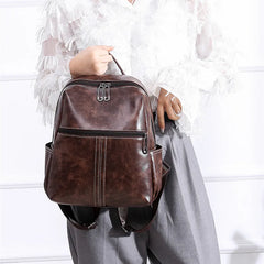 Women's Stylish PU Backpack for Travel Camping University School