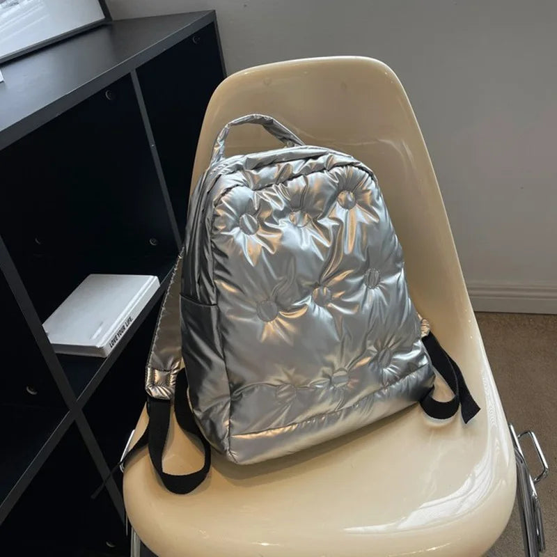 Women's Backpack Space Cotton Student School Bag Winter Ladies Bookbag